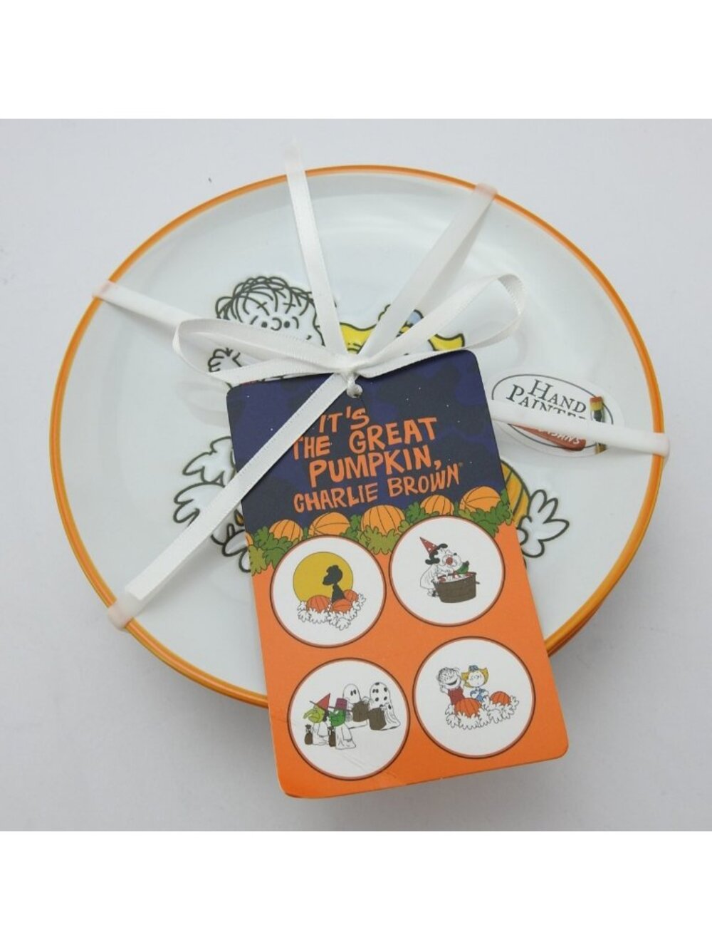 4 Peanuts Halloween Plates Charlie Brown Snoopy 6" Ceramic Appitizer Plate Set